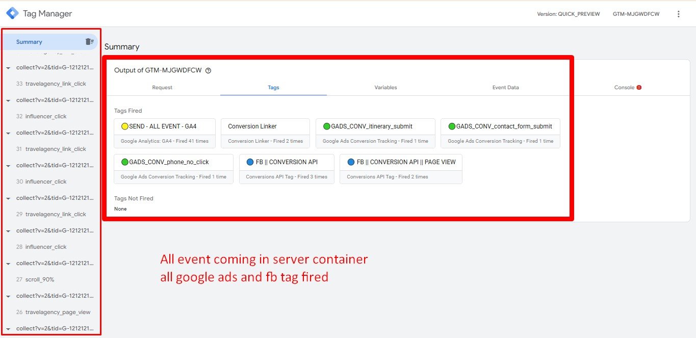 All events received in server container