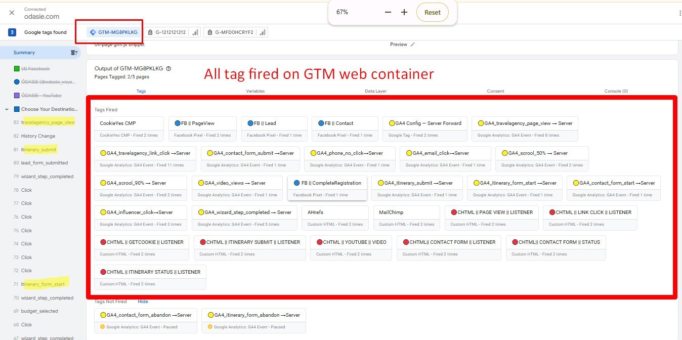 All tags fired in GTM preview