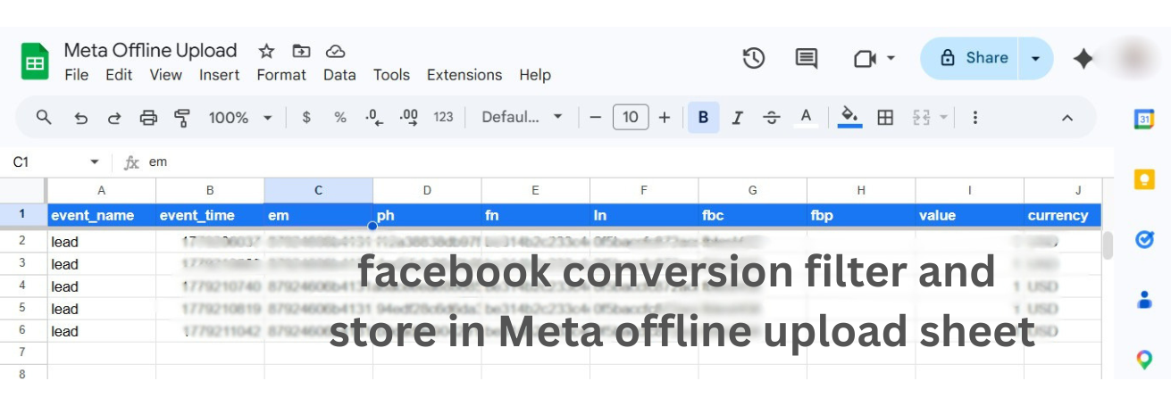 Step 4 — Qualified leads routed to Meta offline sheet