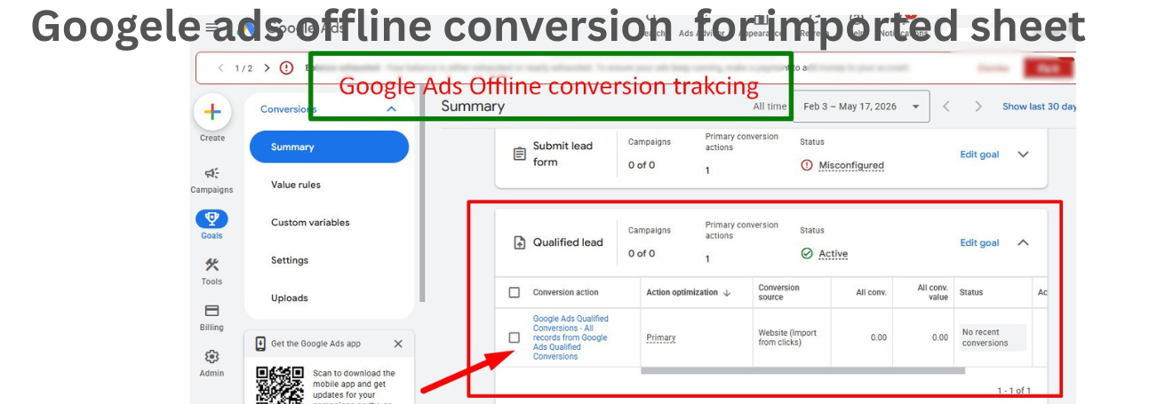 Step 6 — Imported into Google Ads (Qualified lead, Active)