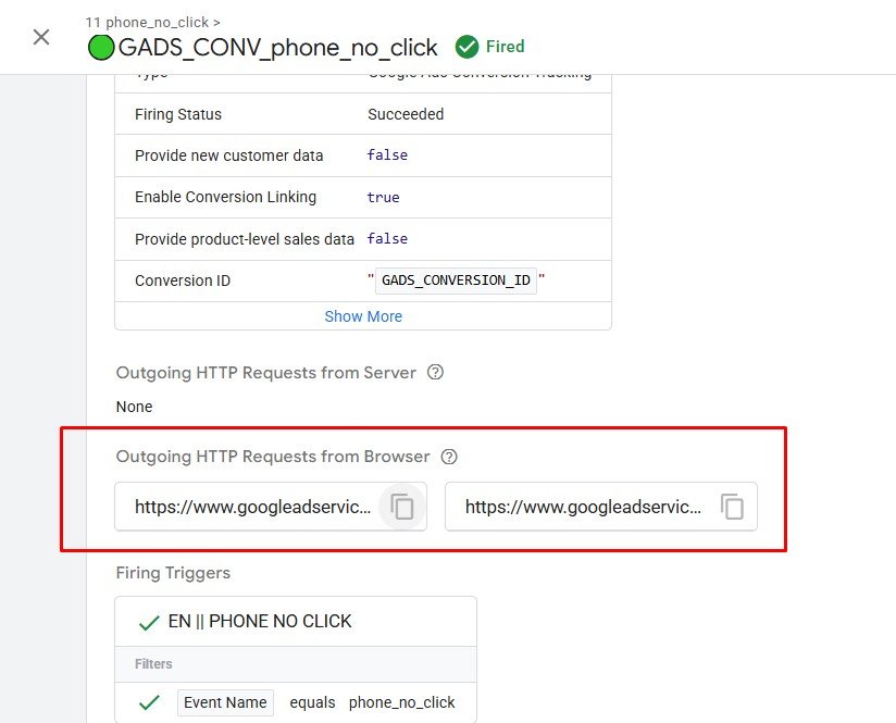 Google Ads server-side conversion request